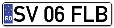 Placuta inmatriculare numar auto  SV-06-FLB, SV 06 FLB, SV06FLB