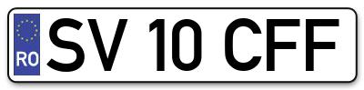 Placuta inmatriculare numar auto  SV-10-CFF, SV 10 CFF, SV10CFF
