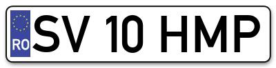 Placuta inmatriculare numar auto  SV-10-HMP, SV 10 HMP, SV10HMP