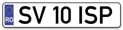 Placuta inmatriculare numar auto  SV-10-ISP, SV 10 ISP, SV10ISP