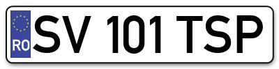 Placuta inmatriculare numar auto  SV-101-TSP, SV 101 TSP, SV101TSP