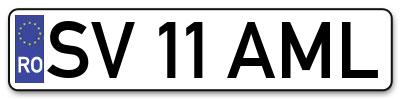 Placuta inmatriculare numar auto  SV-11-AML, SV 11 AML, SV11AML