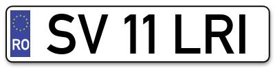 Placuta inmatriculare numar auto  SV-11-LRI, SV 11 LRI, SV11LRI