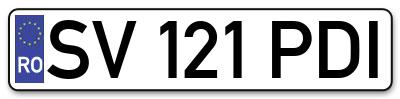 Placuta inmatriculare numar auto  SV-121-PDI, SV 121 PDI, SV121PDI