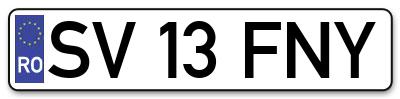Placuta inmatriculare numar auto  SV-13-FNY, SV 13 FNY, SV13FNY
