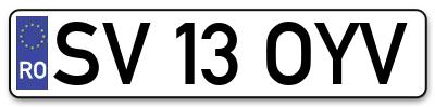 Placuta inmatriculare numar auto  SV-13-OYV, SV 13 OYV, SV13OYV