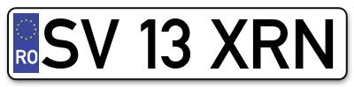Placuta inmatriculare numar auto  SV-13-XRN, SV 13 XRN, SV13XRN
