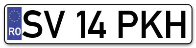 Placuta inmatriculare numar auto  SV-14-PKH, SV 14 PKH, SV14PKH