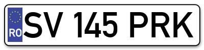 Placuta inmatriculare numar auto  SV-145-PRK, SV 145 PRK, SV145PRK