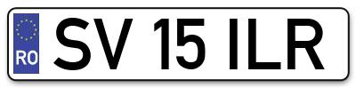 Placuta inmatriculare numar auto  SV-15-ILR, SV 15 ILR, SV15ILR