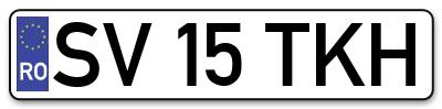 Placuta inmatriculare numar auto  SV-15-TKH, SV 15 TKH, SV15TKH