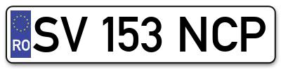 Placuta inmatriculare numar auto  SV-153-NCP, SV 153 NCP, SV153NCP