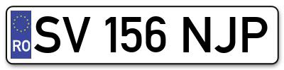 Placuta inmatriculare numar auto  SV-156-NJP, SV 156 NJP, SV156NJP