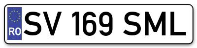Placuta inmatriculare numar auto  SV-169-SML, SV 169 SML, SV169SML