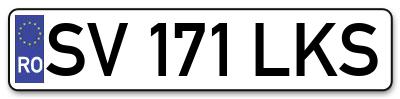 Placuta inmatriculare numar auto  SV-171-LKS, SV 171 LKS, SV171LKS