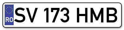 Placuta inmatriculare numar auto  SV-173-HMB, SV 173 HMB, SV173HMB