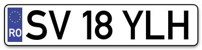 Placuta inmatriculare numar auto  SV-18-YLH, SV 18 YLH, SV18YLH
