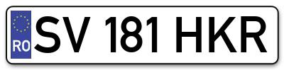 Placuta inmatriculare numar auto  SV-181-HKR, SV 181 HKR, SV181HKR