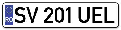 Placuta inmatriculare numar auto  SV-201-UEL, SV 201 UEL, SV201UEL