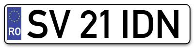 Placuta inmatriculare numar auto  SV-21-IDN, SV 21 IDN, SV21IDN