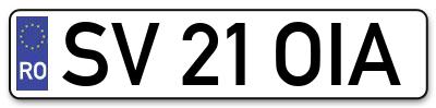 Placuta inmatriculare numar auto  SV-21-OIA, SV 21 OIA, SV21OIA
