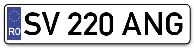 Placuta inmatriculare numar auto  SV-220-ANG, SV 220 ANG, SV220ANG