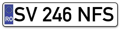 Placuta inmatriculare numar auto  SV-246-NFS, SV 246 NFS, SV246NFS