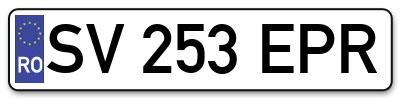 Placuta inmatriculare numar auto  SV-253-EPR, SV 253 EPR, SV253EPR