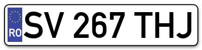 Placuta inmatriculare numar auto  SV-267-THJ, SV 267 THJ, SV267THJ