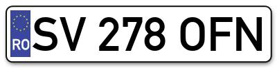 Placuta inmatriculare numar auto  SV-278-OFN, SV 278 OFN, SV278OFN