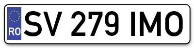 Placuta inmatriculare numar auto  SV-279-IMO, SV 279 IMO, SV279IMO