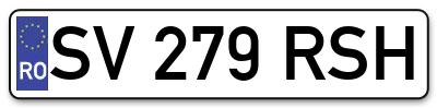 Placuta inmatriculare numar auto  SV-279-RSH, SV 279 RSH, SV279RSH