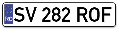 Placuta inmatriculare numar auto  SV-282-ROF, SV 282 ROF, SV282ROF