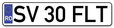 Placuta inmatriculare numar auto  SV-30-FLT, SV 30 FLT, SV30FLT