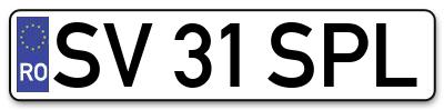 Placuta inmatriculare numar auto  SV-31-SPL, SV 31 SPL, SV31SPL
