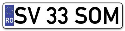 Placuta inmatriculare numar auto  SV-33-SOM, SV 33 SOM, SV33SOM
