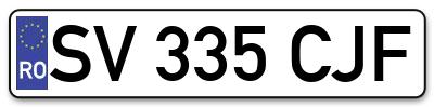 Placuta inmatriculare numar auto  SV-335-CJF, SV 335 CJF, SV335CJF