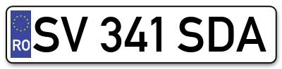 Placuta inmatriculare numar auto  SV-341-SDA, SV 341 SDA, SV341SDA