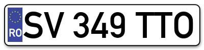 Placuta inmatriculare numar auto  SV-349-TTO, SV 349 TTO, SV349TTO