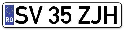 Placuta inmatriculare numar auto  SV-35-ZJH, SV 35 ZJH, SV35ZJH