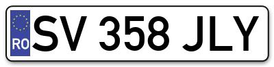 Placuta inmatriculare numar auto  SV-358-JLY, SV 358 JLY, SV358JLY