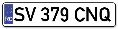 Placuta inmatriculare numar auto  SV-379-CNQ, SV 379 CNQ, SV379CNQ