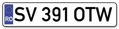 Placuta inmatriculare numar auto  SV-391-OTW, SV 391 OTW, SV391OTW