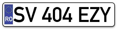 Placuta inmatriculare numar auto  SV-404-EZY, SV 404 EZY, SV404EZY