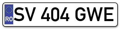 Placuta inmatriculare numar auto  SV-404-GWE, SV 404 GWE, SV404GWE