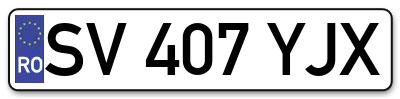 Placuta inmatriculare numar auto  SV-407-YJX, SV 407 YJX, SV407YJX