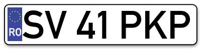 Placuta inmatriculare numar auto  SV-41-PKP, SV 41 PKP, SV41PKP