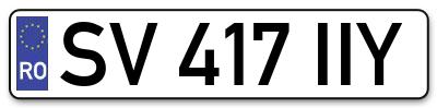 Placuta inmatriculare numar auto  SV-417-IIY, SV 417 IIY, SV417IIY