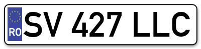 Placuta inmatriculare numar auto  SV-427-LLC, SV 427 LLC, SV427LLC