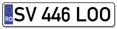 Placuta inmatriculare numar auto  SV-446-LOO, SV 446 LOO, SV446LOO